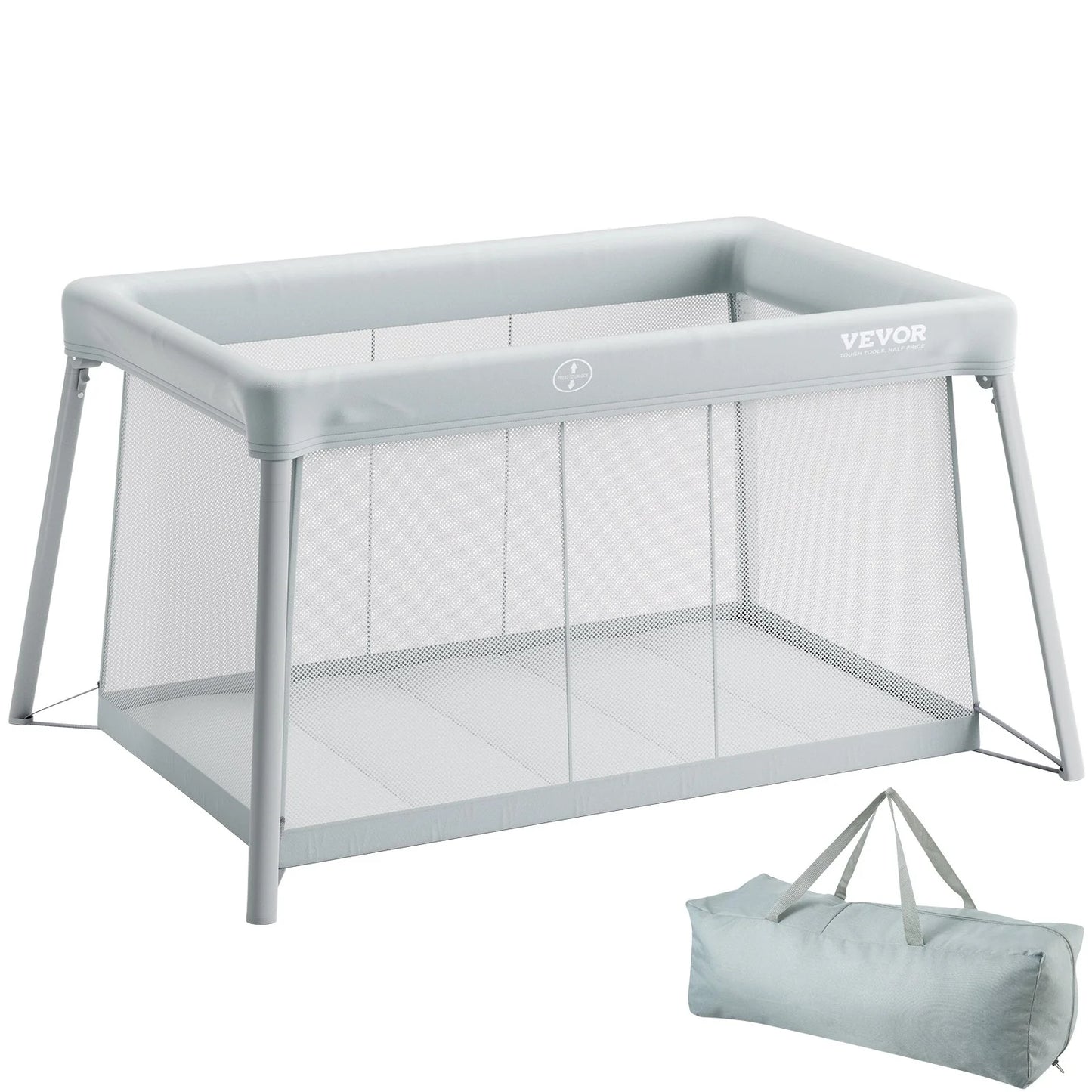 VEVOR Portable Baby Travel Crib & Playyard - Cozy Folding Playpen with Soft Mattress Pad