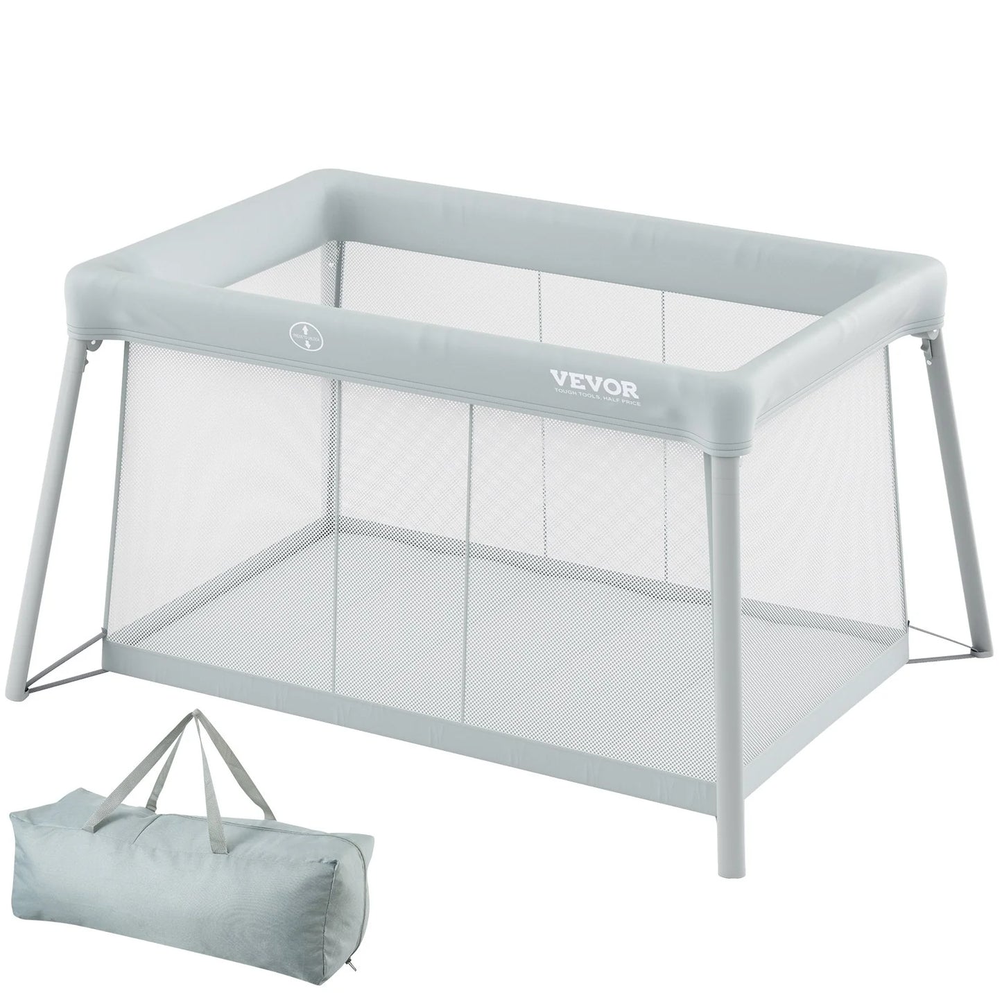 VEVOR Portable Baby Travel Crib & Playyard - Cozy Folding Playpen with Soft Mattress Pad