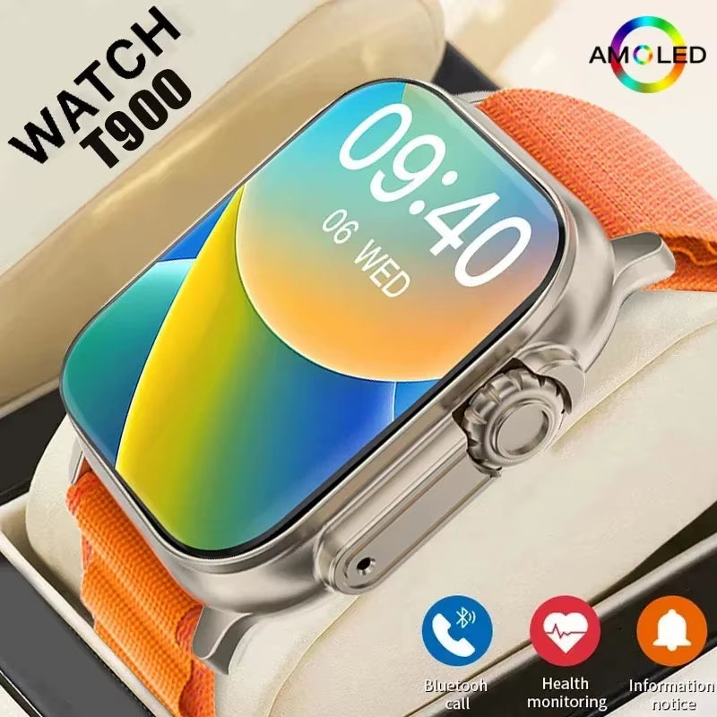 T900Ultra Bluetooth Smartwatch - Talk, Text, Heart Rate Monitor & Sports Tracker for Android & iOS - Perfect for Men & Women