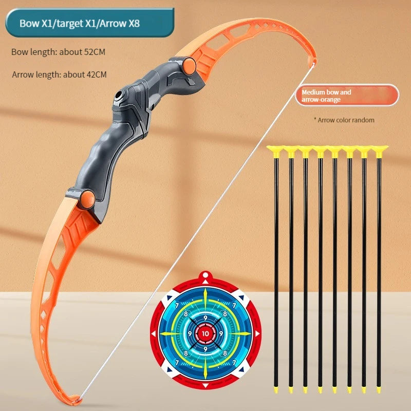 52CM Kids Archery Set - Fun Bow and Arrow Toy for Outdoor Shooting Practice with Target - Perfect Gift for Boys