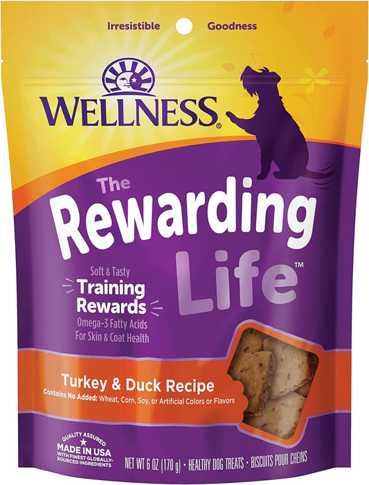 Rewarding Life Dog Treats, Natural, Training Treat, Grain Free, Soft Turkey & Duck (6 Ounce Bag)